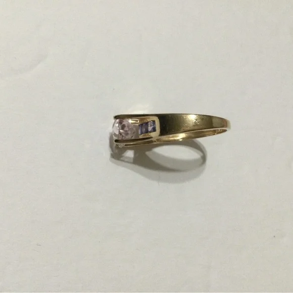 14k Gold Kunzite and Tanzanite Ring - Picture 6 of 12